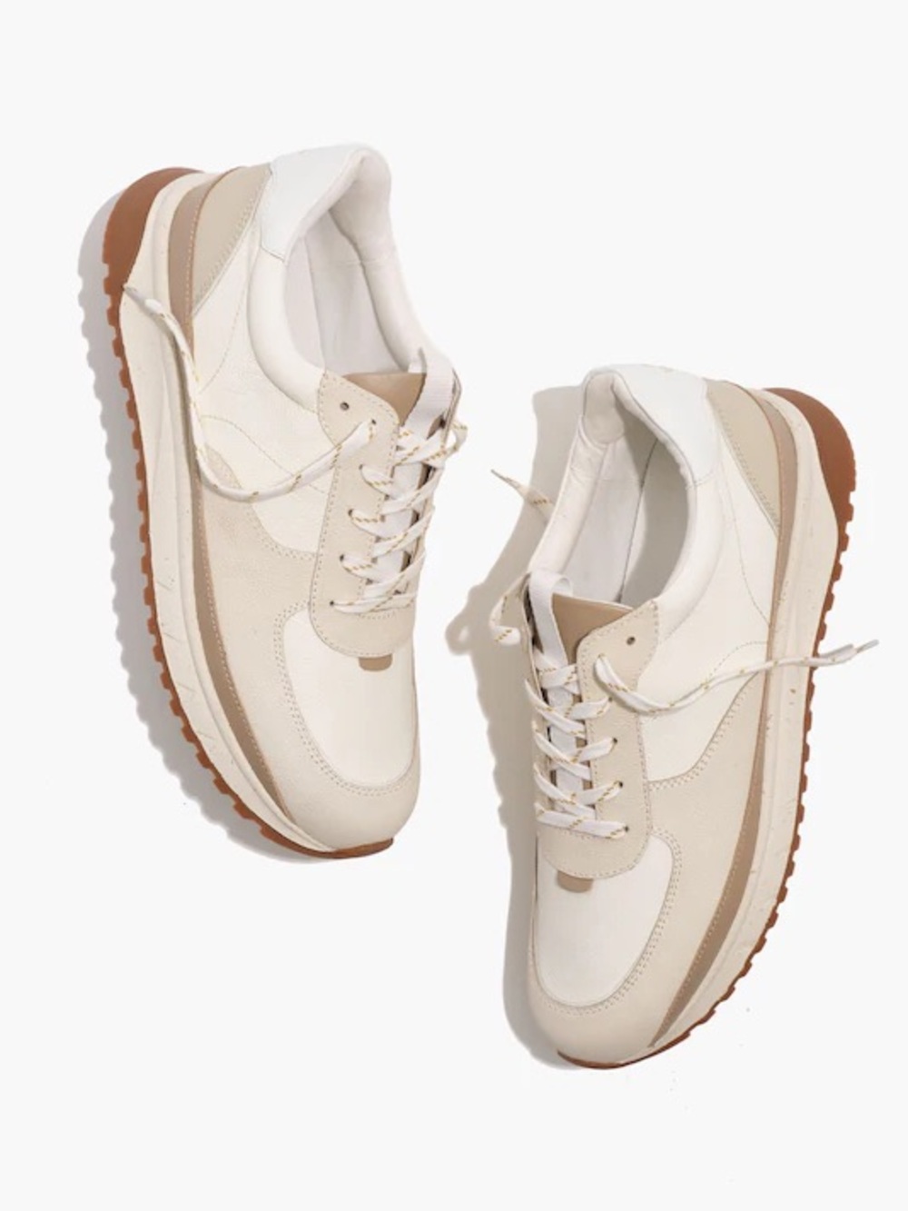 Madewell Women's Kickoff Trainer Sneakers-Neutral Colorblock Leather, nwob, sz 7